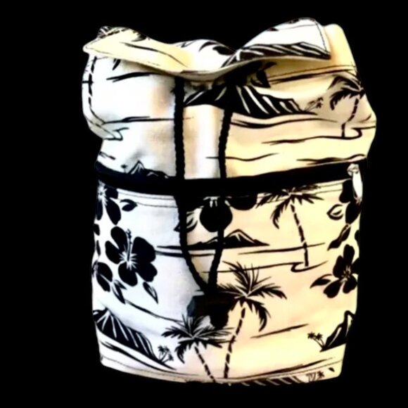 Canvas Floral Sling Shoulder Bag OR Backpack Compact Small - Picture 10 of 10